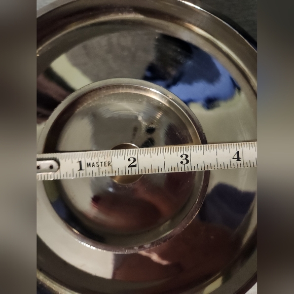 Silver Pillar/Taper Candle Holder Potpourri, Sand, Pebbles, Footed 8" x 3" Heavy - Picture 9 of 12